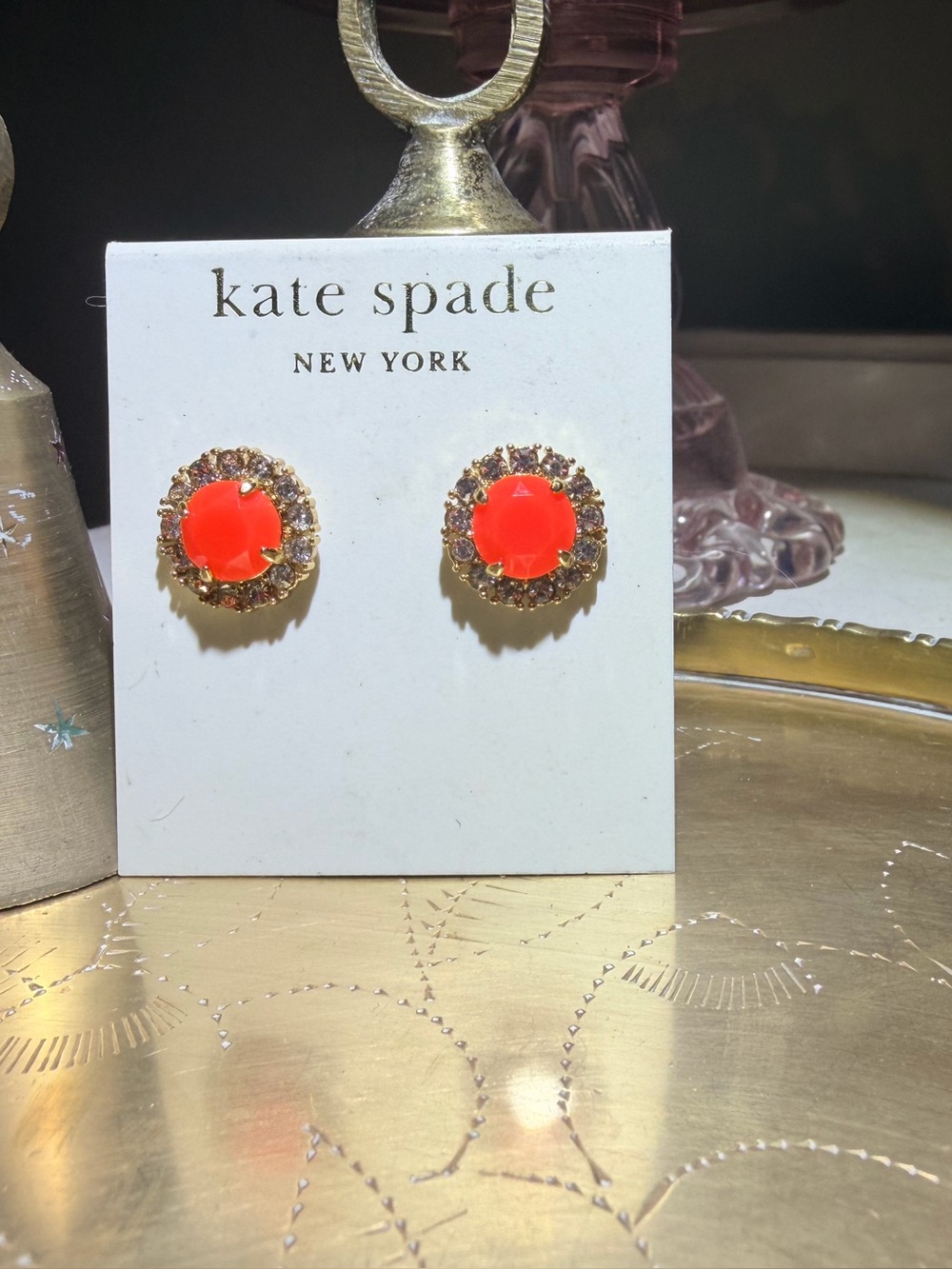 Kate Spade Studs - Glowing Geranium